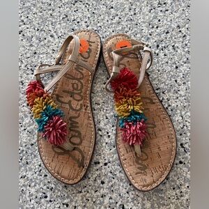 Sam Edelman Colorful Pom Pom Sandals